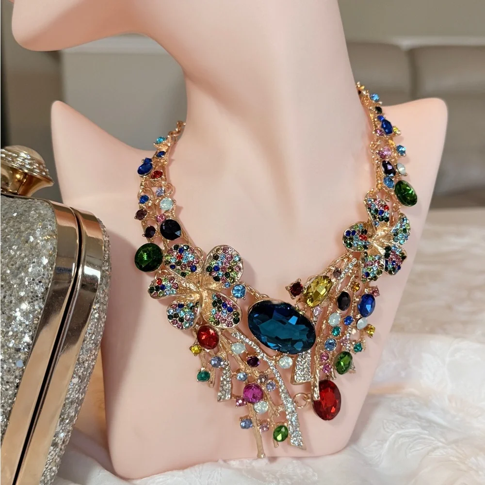 ⚜️ Elegant Multicolor Gemstone Necklace - Picture 4 of 9